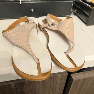 Franco Sarto Cream and Tan Sandals